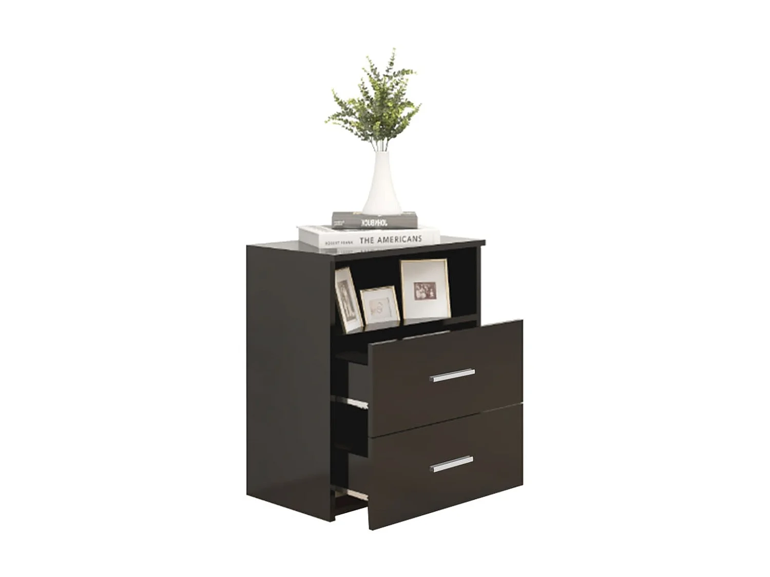 Nachttisch Nachtschrank Schwarz 50x32x60 cm -RN94656