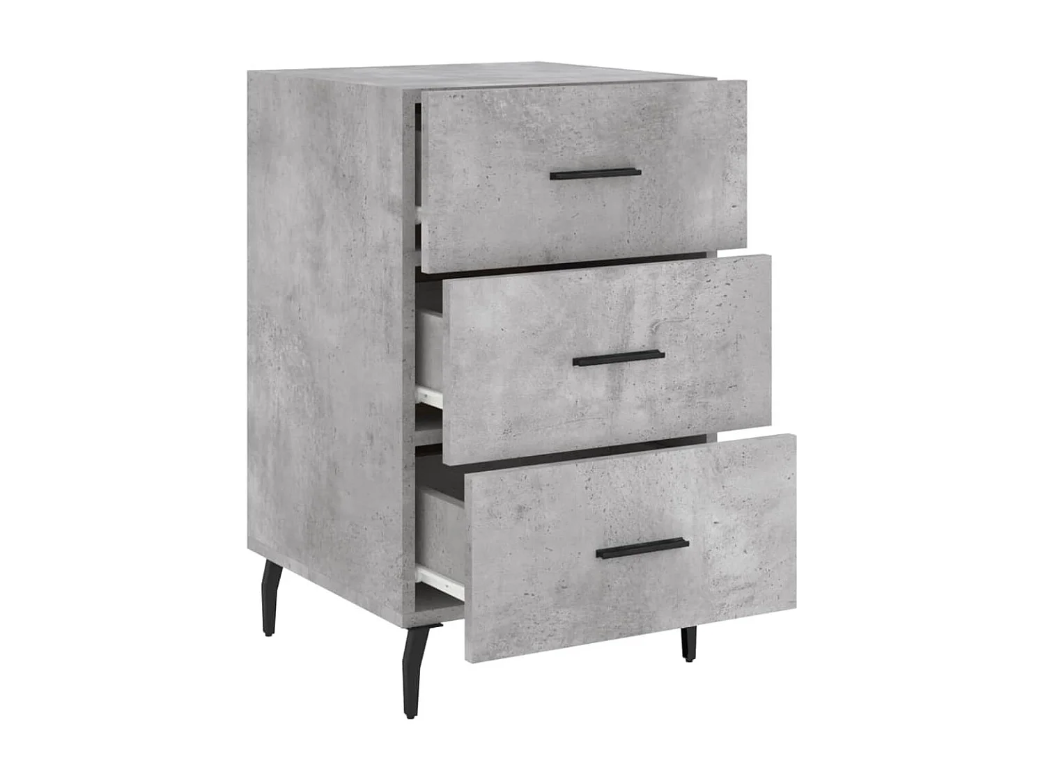 Nachttisch Betongrau Nachtschrank 40x40x66 cm Holzwerkstoff -RN31143