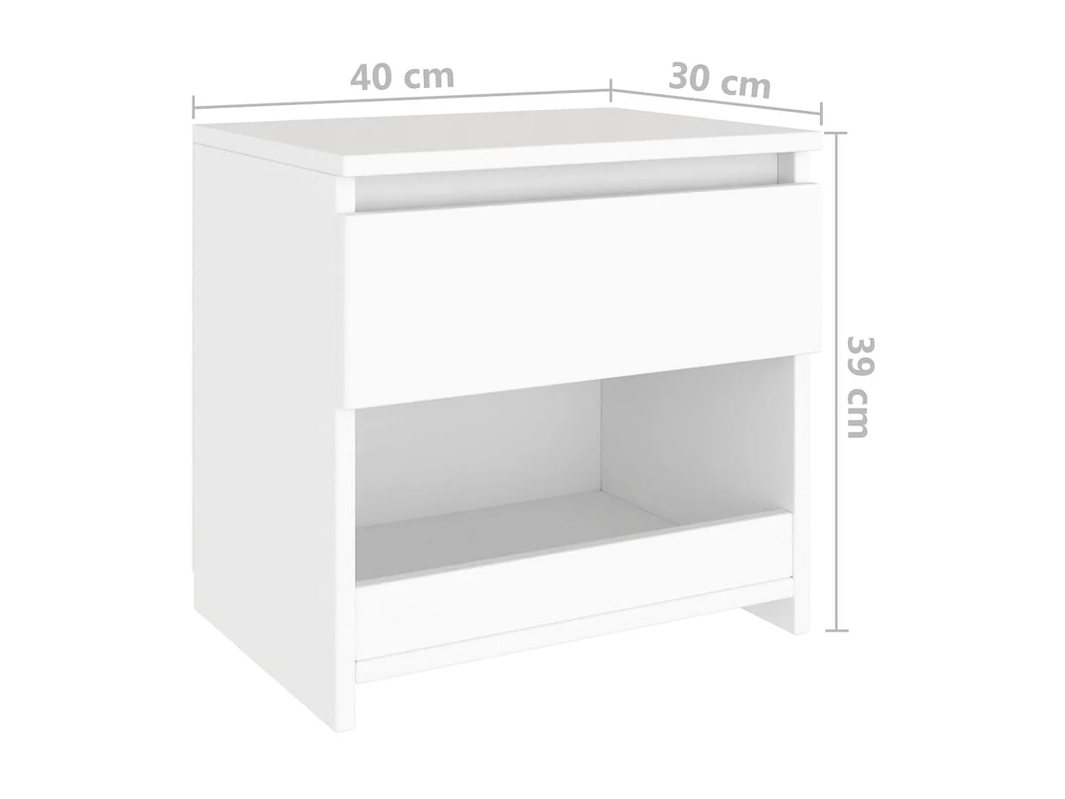 Nachttisch Nachtschrank Weiß 40x30x39 cm Holzwerkstoff -RN71410