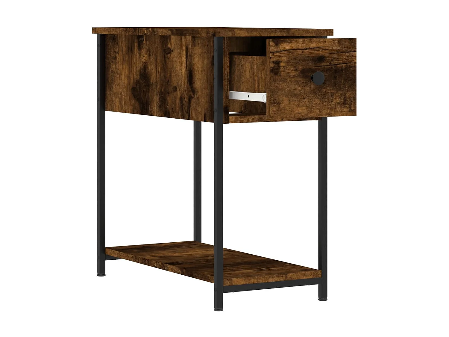 Nachttisch Nachtschrank Räuchereiche 30x60x60 cm Holzwerkstoff -RN81928