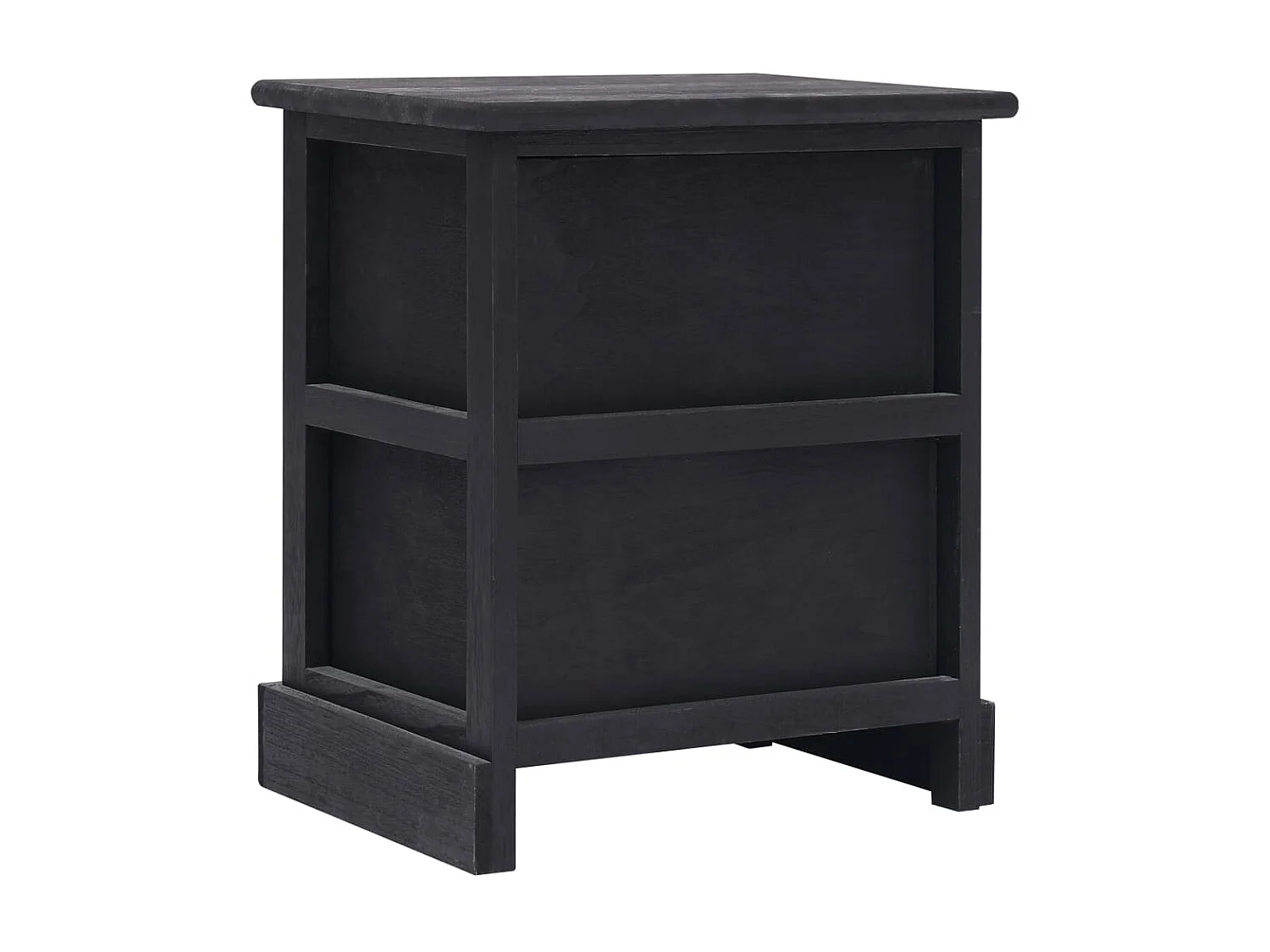 2er-Set Nachttische Nachtschrank Schwarz 38×28×45 cm Paulownia-Holz -RN26842