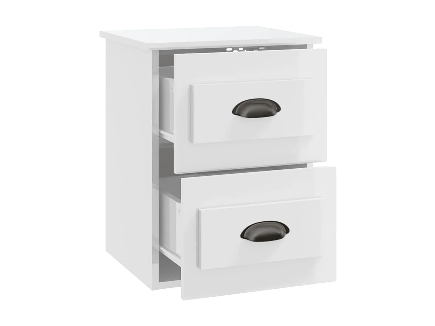 Wand-Nachttisch Nachtschrank Hochglanz-Weiß 41,5x36x53 cm -RN85147