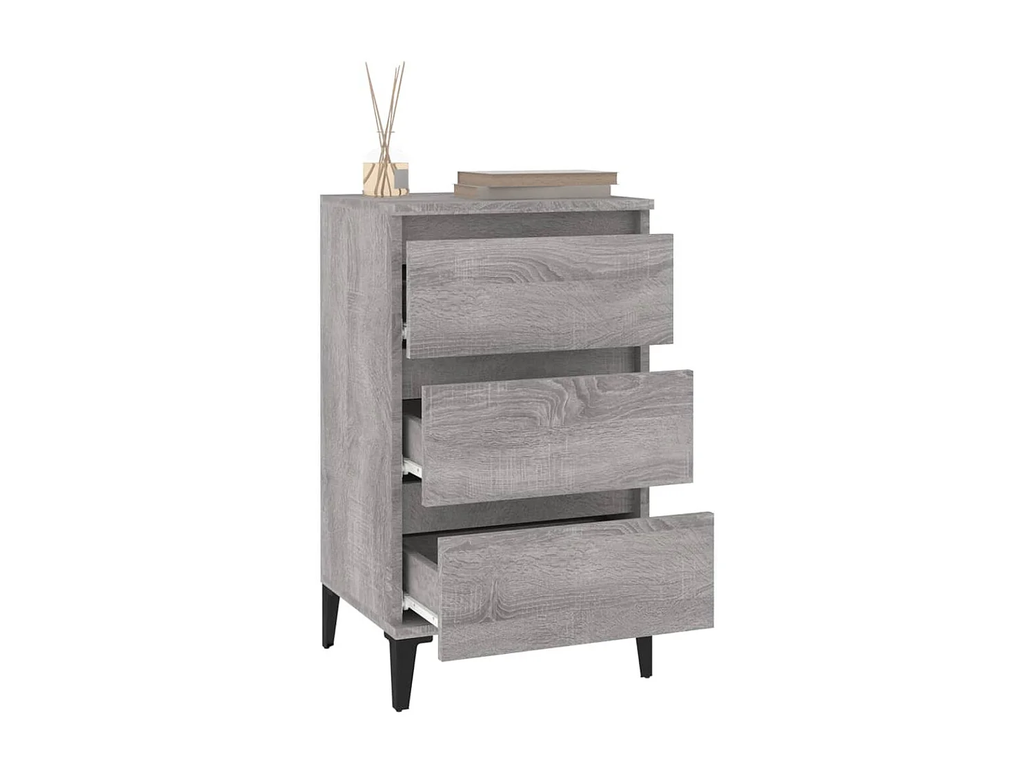 Nachttisch Grau Nachtschrank Sonoma 40x35x70 cm Holzwerkstoff -RN95162