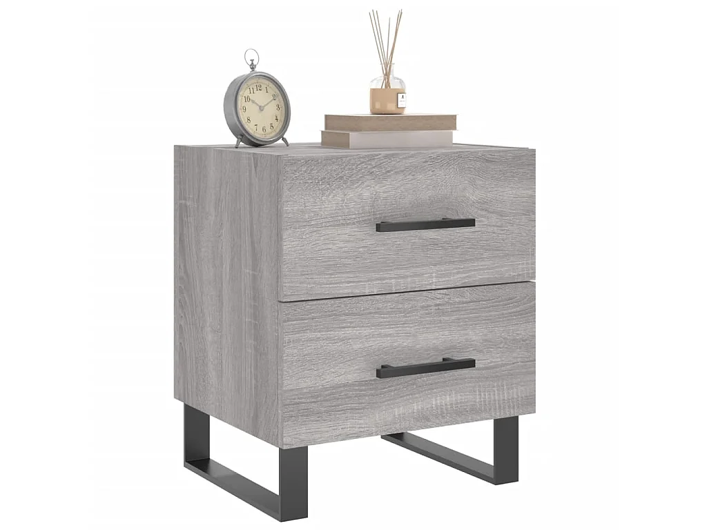 2er-Set Nachttische Nachtschrank Grau Sonoma 40x35x47,5 cm Holzwerkstoff -RN22636