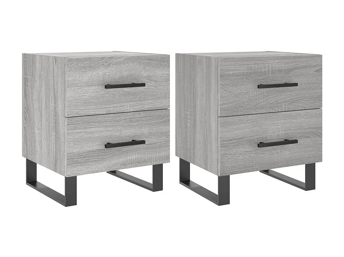 2er-Set Nachttische Nachtschrank Grau Sonoma 40x35x47,5 cm Holzwerkstoff -RN22636