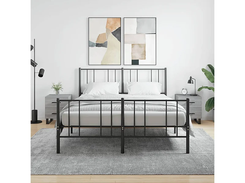 2er-Set Nachttische Nachtschrank Grau Sonoma 40x35x47,5 cm Holzwerkstoff -RN22636