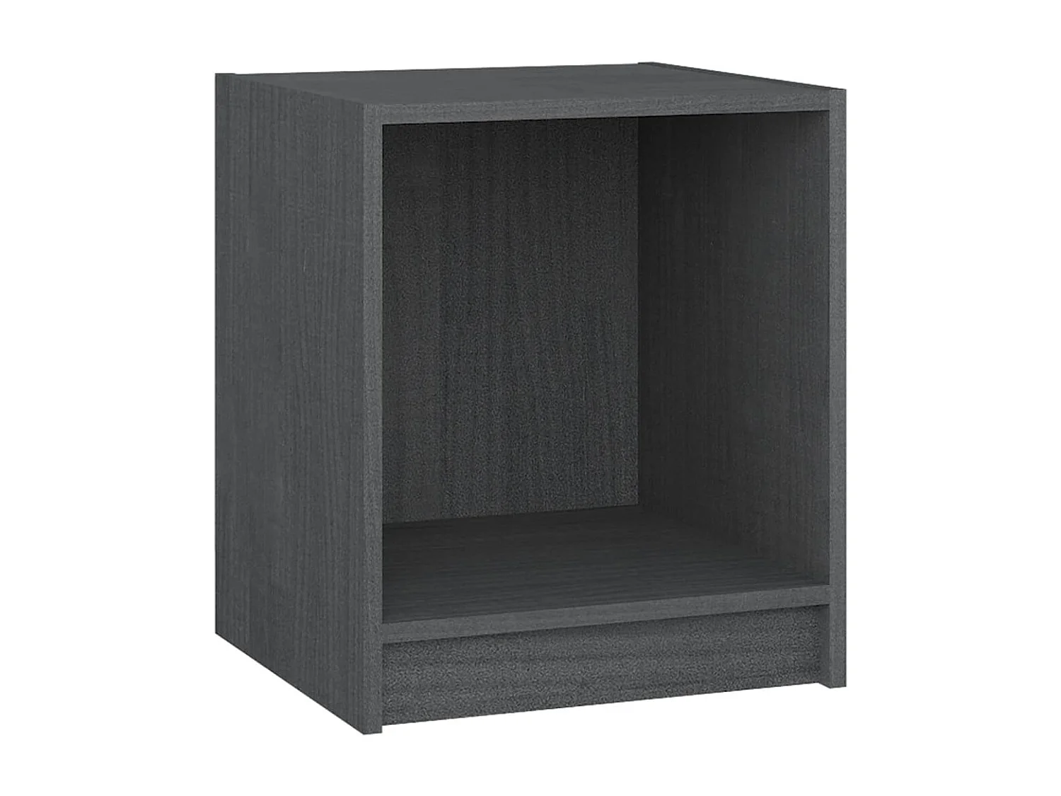 2er-Set Nachttische Nachtschrank Grau 35,5x33,5x41,5 cm Massivholz Kiefer -RN58280