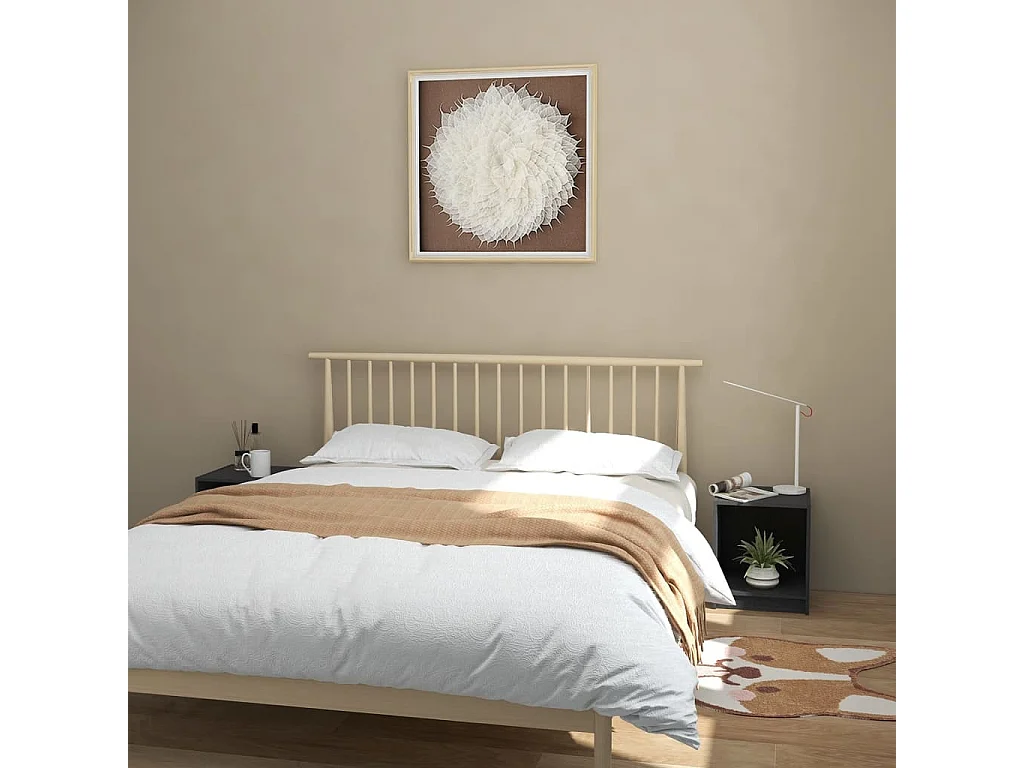 2er-Set Nachttische Nachtschrank Grau 35,5x33,5x41,5 cm Massivholz Kiefer -RN58280