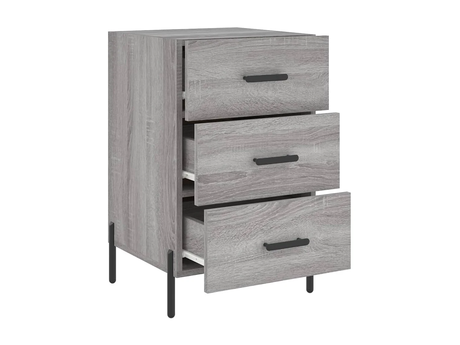 Nachttisch Grau Nachtschrank Sonoma Holzwerkstoff 40x40x66 cm -RN92074