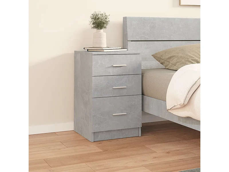 Nachttisch Betongrau Nachtschrank 40x40x63 cm Holzwerkstoff -RN26682