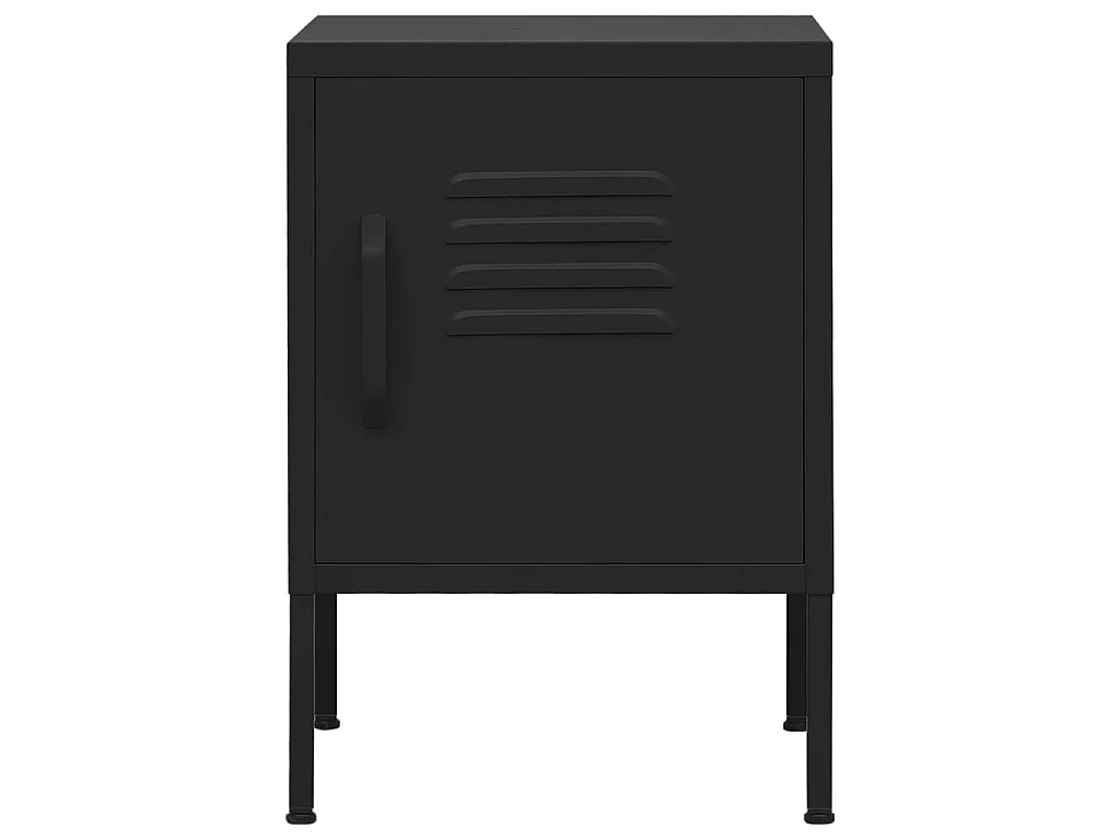 Nachttisch Nachtschrank Schwarz 35x35x51 cm Stahl -RN47040