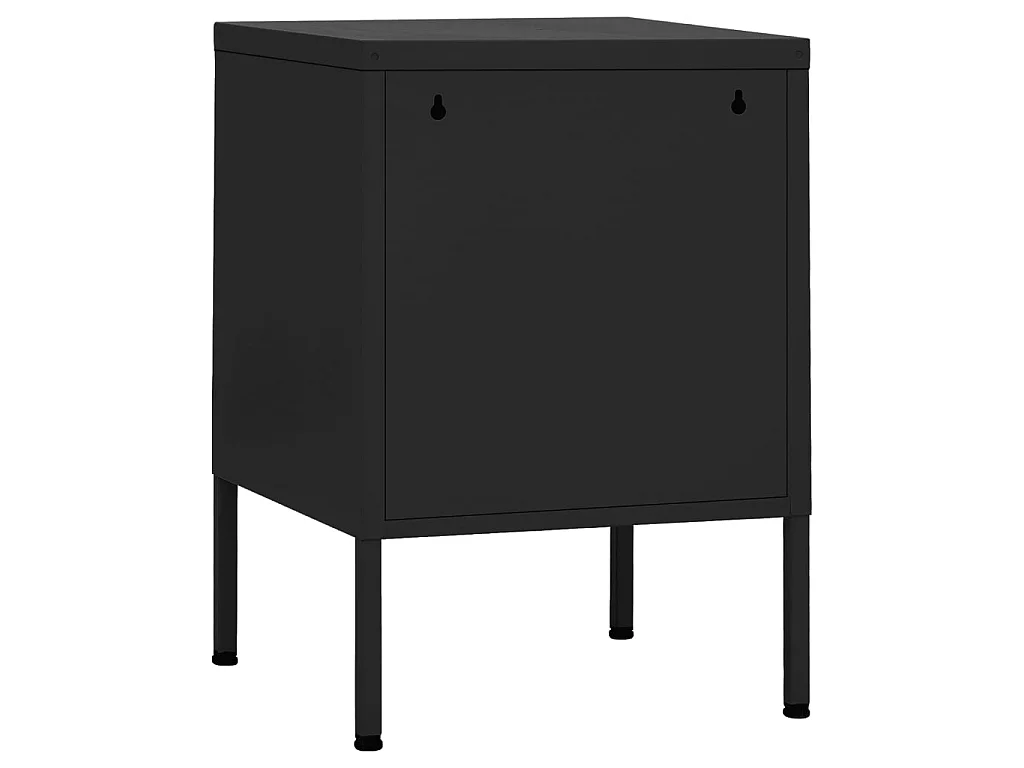 Nachttisch Nachtschrank Schwarz 35x35x51 cm Stahl -RN47040