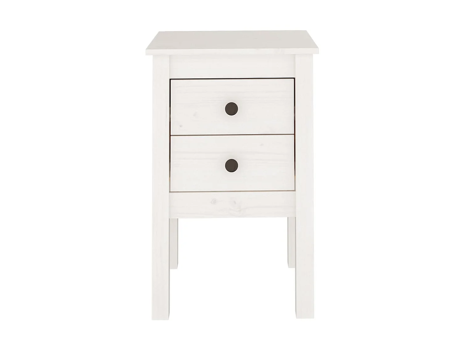 2er-Set Nachttische Nachtschrank Weiß 40x35x61,5 cm Massivholz Kiefer -RN23047
