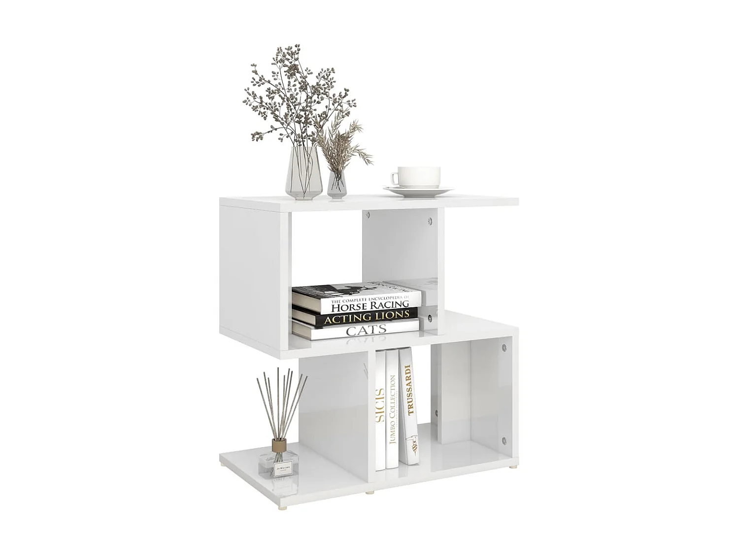 2er-Set Nachttische Nachtschrank Hochglanz-Weiß 50x30x51,5 cm Holzwerkstoff -RN15341