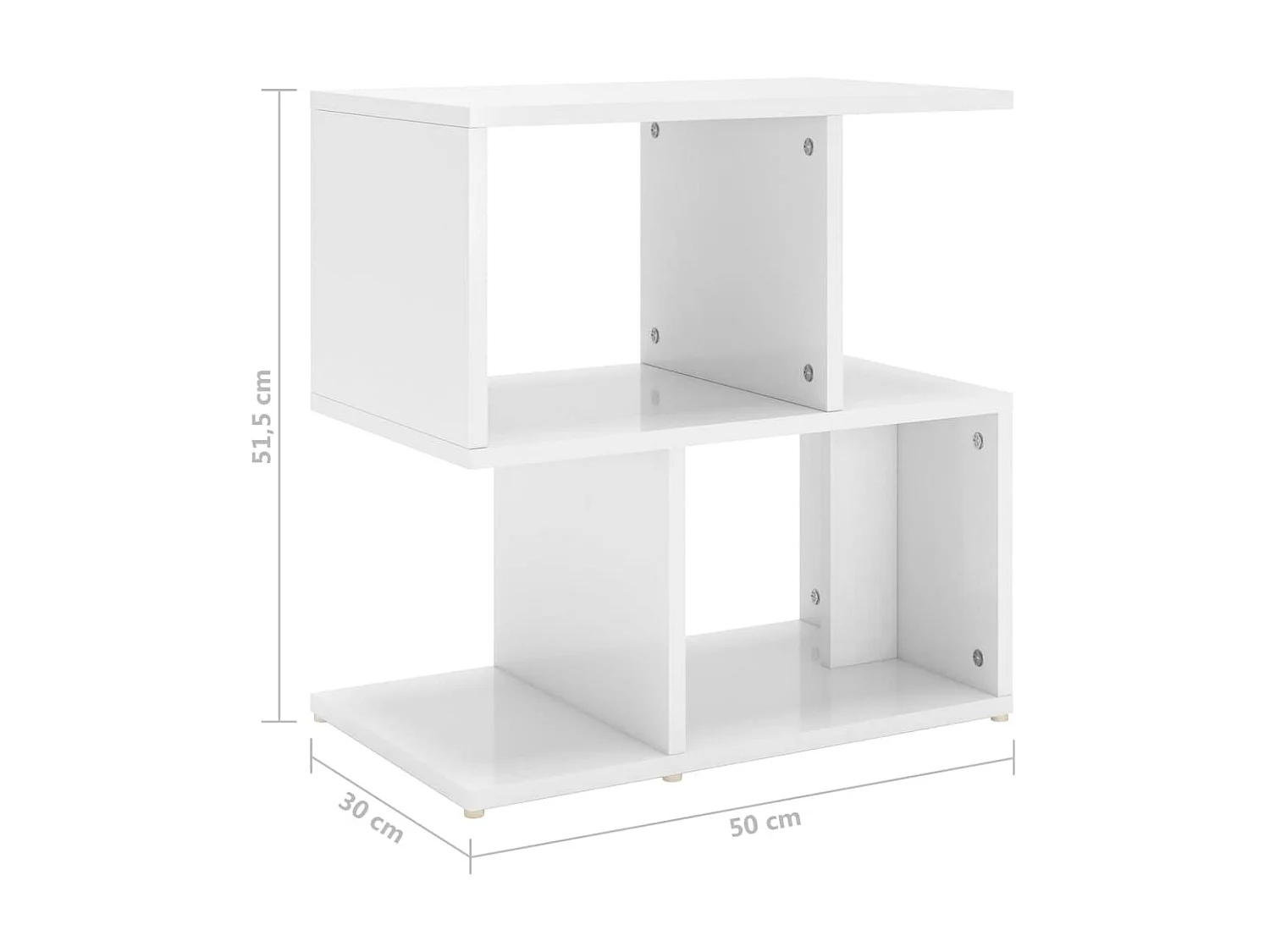 2er-Set Nachttische Nachtschrank Hochglanz-Weiß 50x30x51,5 cm Holzwerkstoff -RN15341