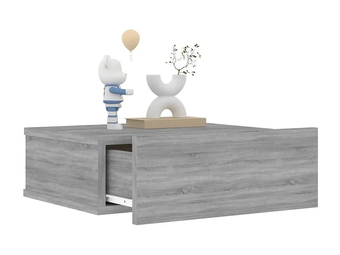 Hängender Nachttisch Nachtschrank Grau Sonoma 40x30x15 cm Holzwerkstoff -RN22642