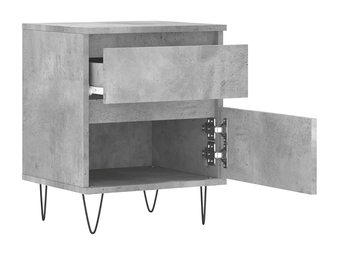 Nachttisch Betongrau Nachtschrank 40x35x50 cm Holzwerkstoff -RN53104