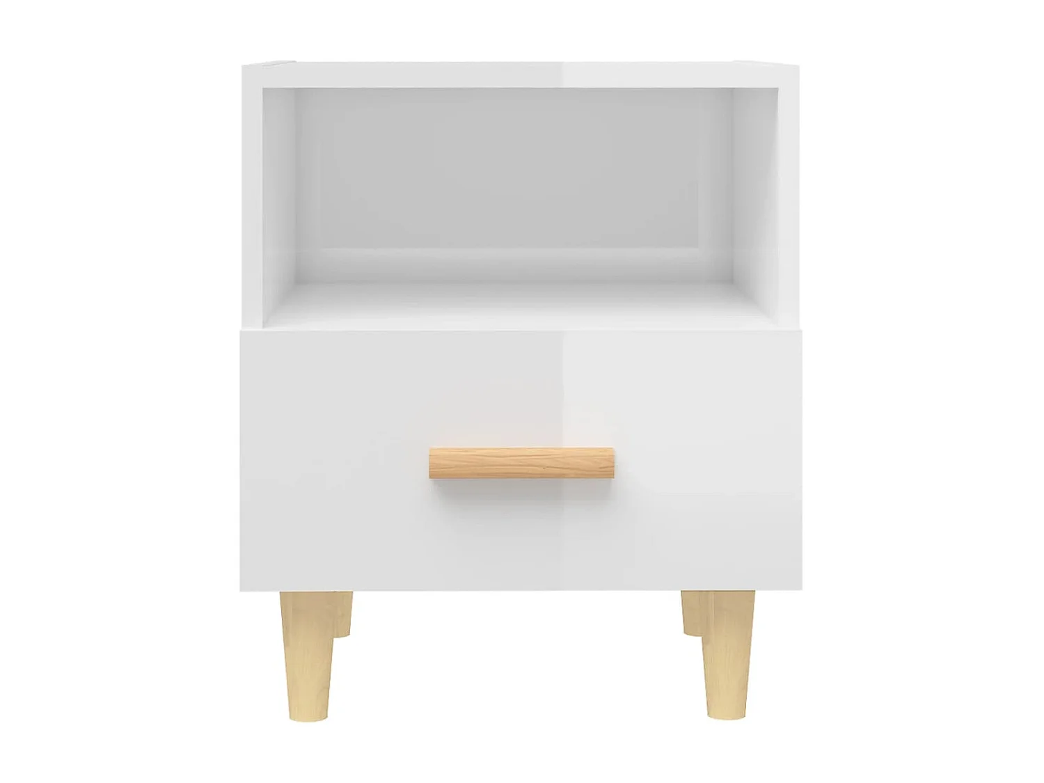 2er-Set Nachttische Nachtschrank Hochglanz-Weiß 40x35x47 cm -RN84825