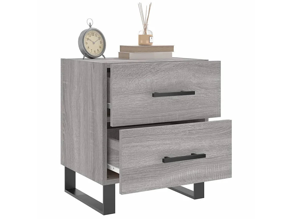 Nachttisch Grau Nachtschrank Sonoma 40x35x47,5 cm Holzwerkstoff -RN94620