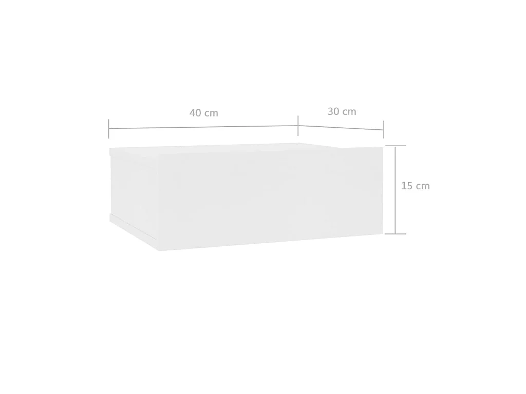 Hängender Nachttisch Nachtschrank Weiß 40x30x15 cm Holzwerkstoff -RN87048