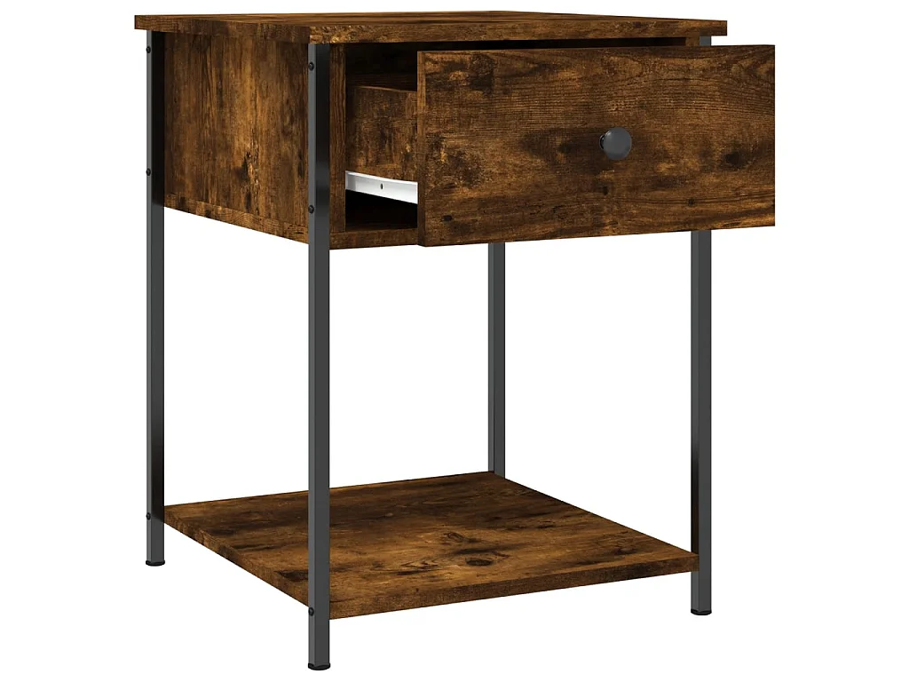 2er-Set Nachttische Nachtschrank Räuchereiche 44x45x58 cm Holzwerkstoff -RN35479