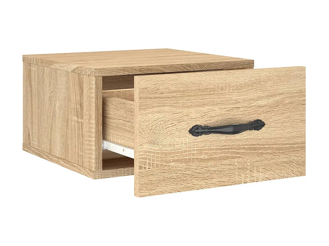 2er-Set Wand-Nachttische Nachtschrank Sonoma-Eiche 35x35x20 cm -RN17258