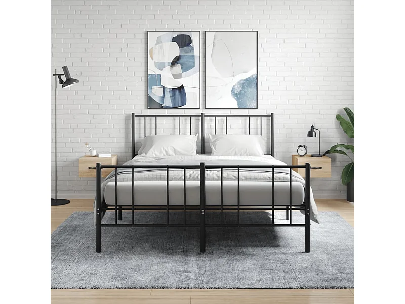 2er-Set Wand-Nachttische Nachtschrank Sonoma-Eiche 35x35x20 cm -RN17258