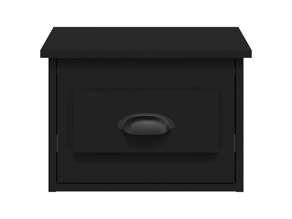 2er-Set Wand-Nachttische Nachtschrank Schwarz 41,5x36x28 cm -RN35357
