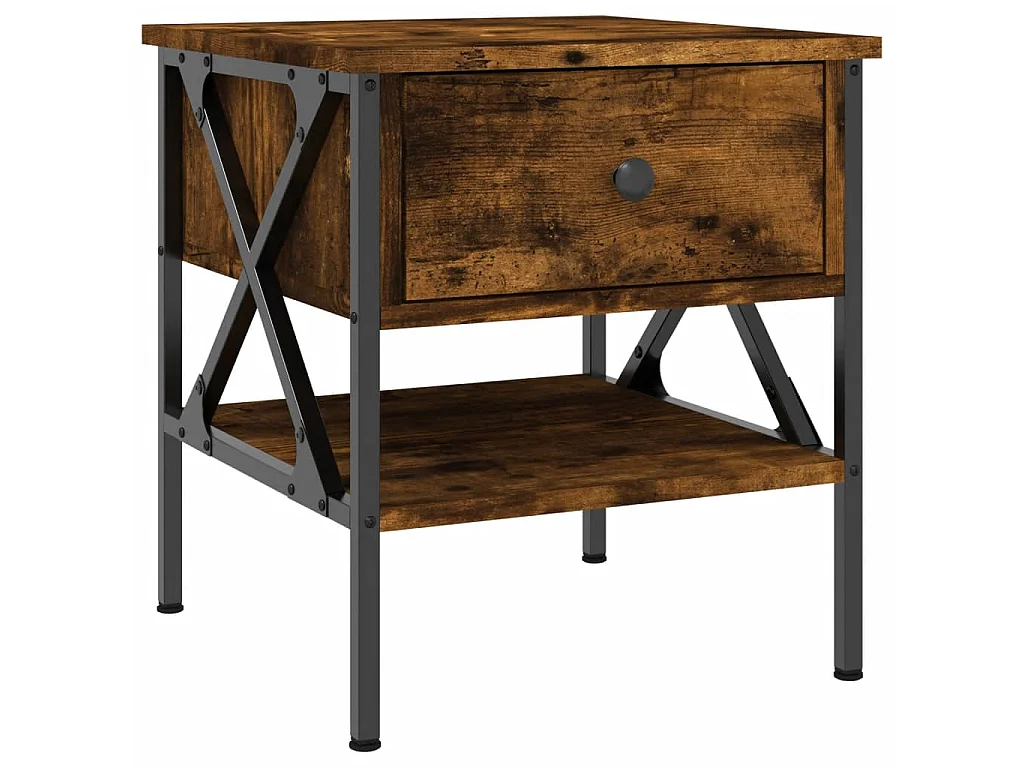 2er-Set Nachttische Nachtschrank Räuchereiche 40x42x45 cm Holzwerkstoff -RN82506