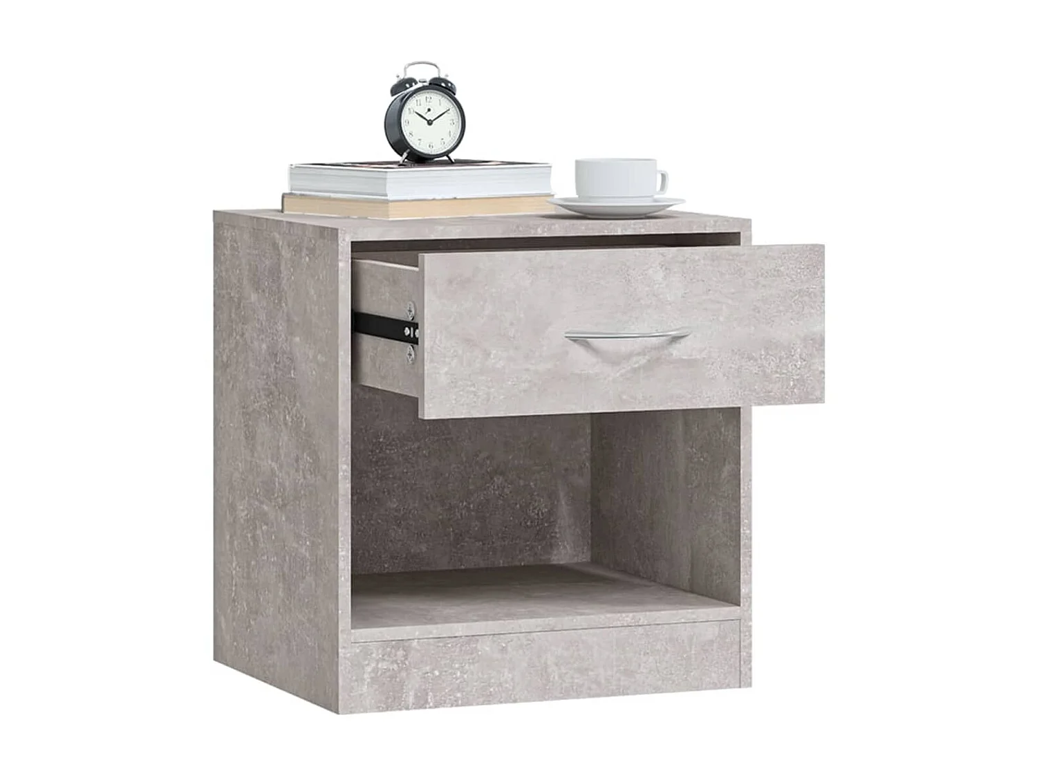 2er-Set Nachttische Nachtschrank mit Schublade Betongrau -RN45410