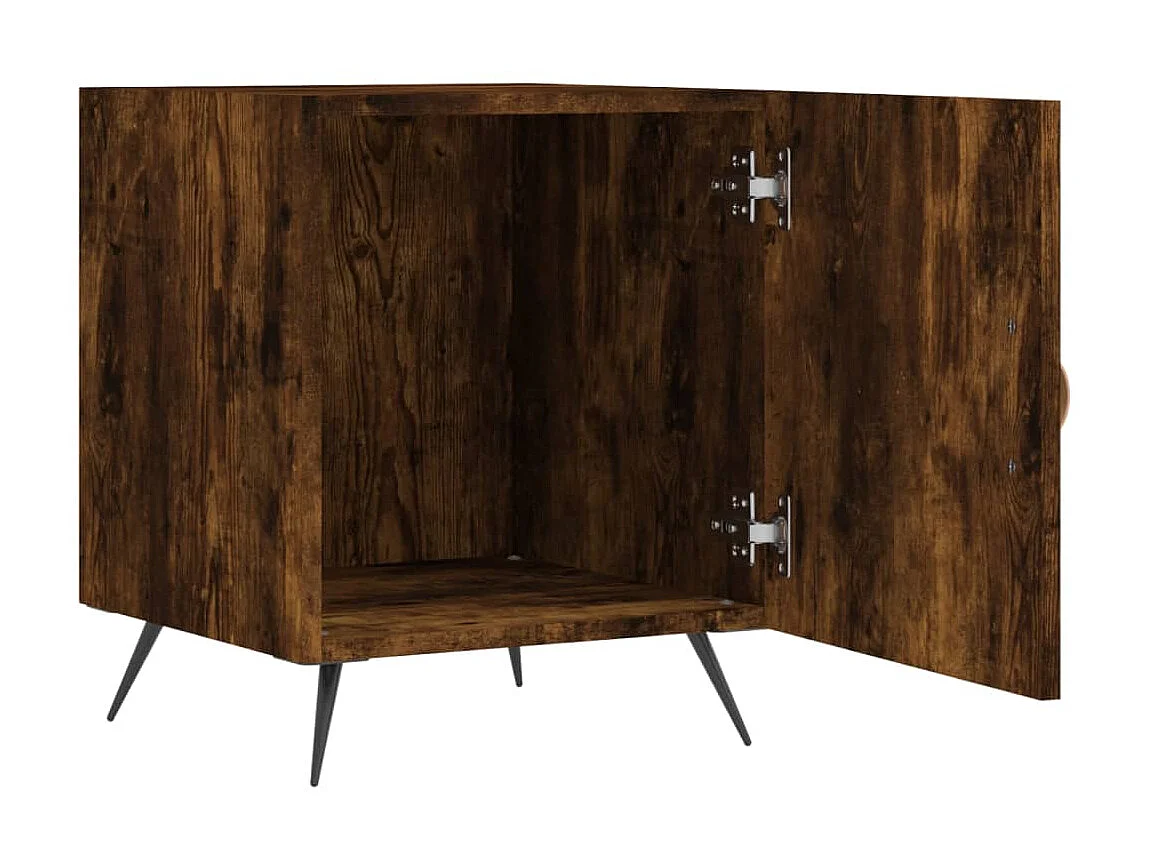 2er-Set Nachttische Nachtschrank Räuchereiche 40x40x50 cm Holzwerkstoff -RN86322