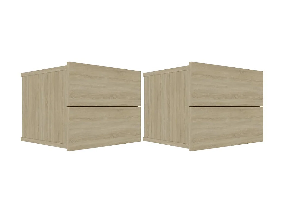 2er-Set Nachttische Nachtschrank Sonoma-Eiche 40x30x30 cm Holzwerkstoff -RN12609