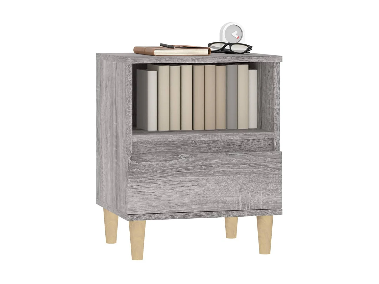 2er-Set Nachttische Nachtschrank Grau Sonoma 40x35x50 cm -RN79550