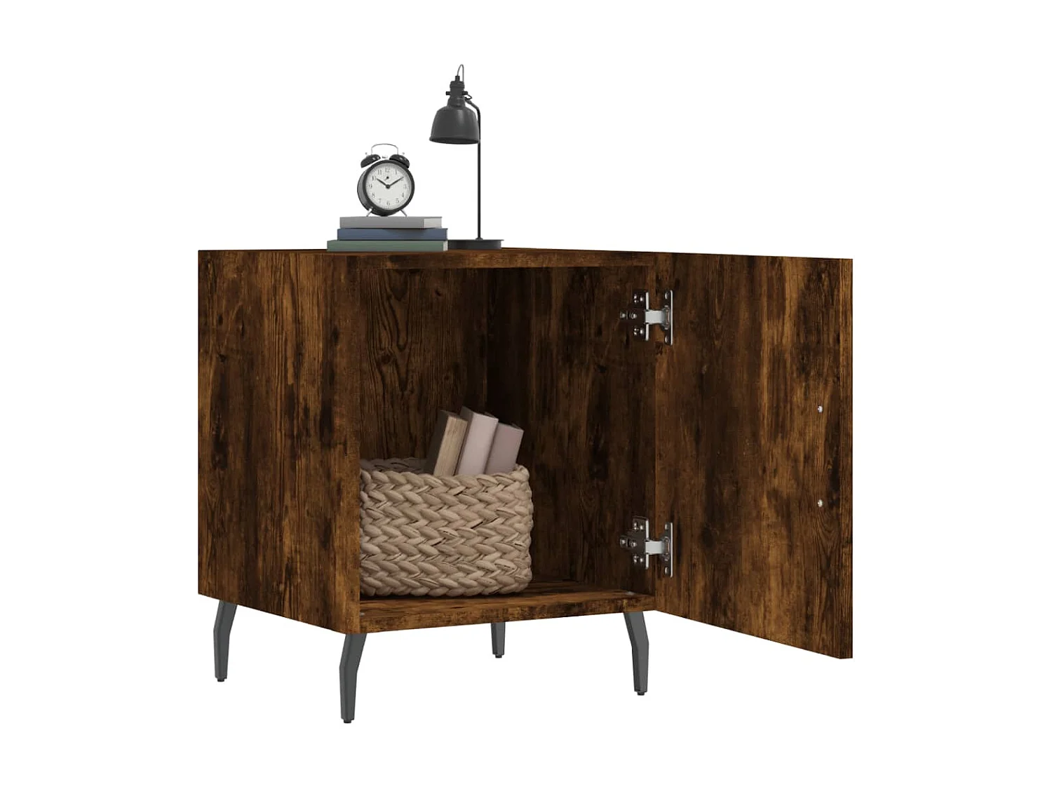 Nachttisch Nachtschrank Räuchereiche 40x40x50 cm Holzwerkstoff -RN78241