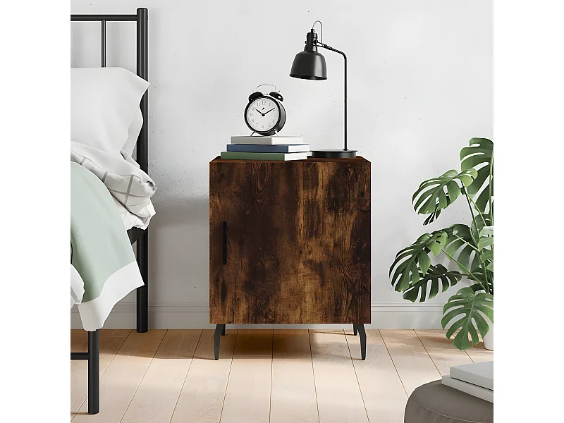 Nachttisch Nachtschrank Räuchereiche 40x40x50 cm Holzwerkstoff -RN78241