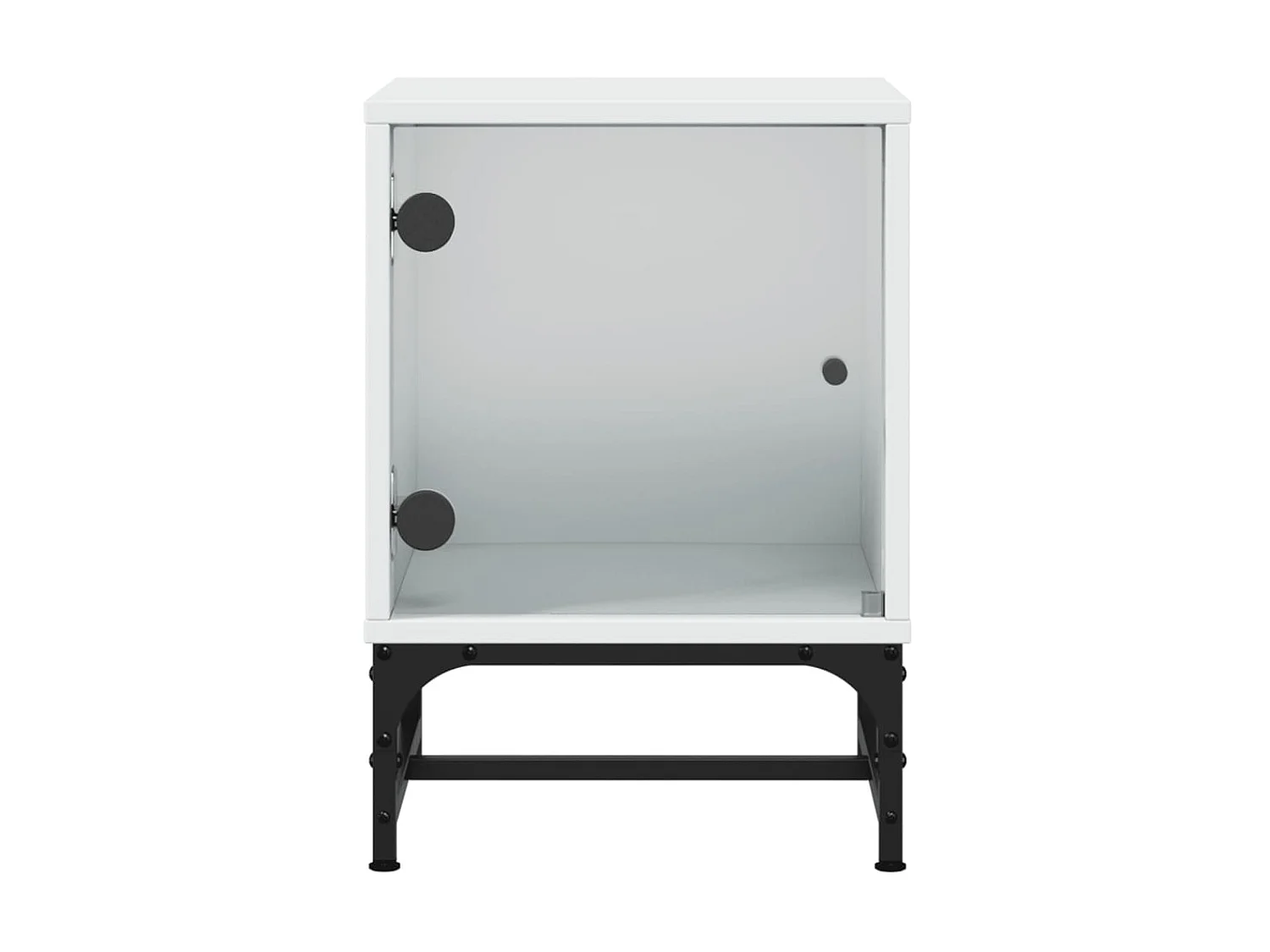 2er-Set Nachttische Nachtschrank mit Glastüren Weiß 35x37x50 cm -RN35628