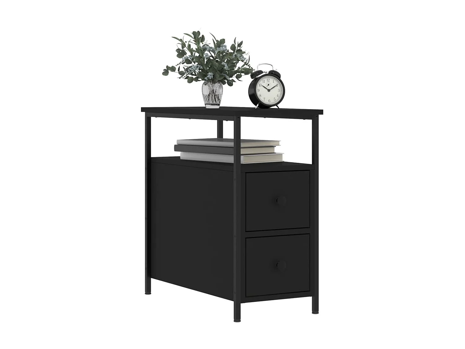 2er-Set Nachttische Nachtschrank Schwarz 30x60x60 cm Holzwerkstoff -RN40886