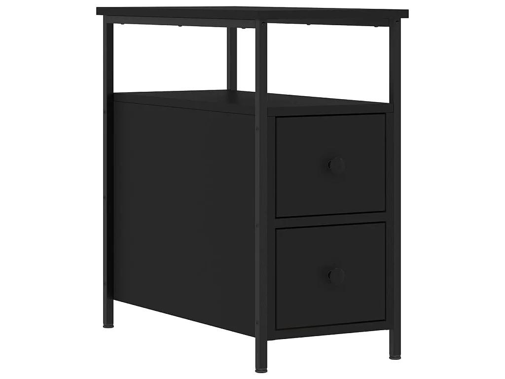 2er-Set Nachttische Nachtschrank Schwarz 30x60x60 cm Holzwerkstoff -RN40886