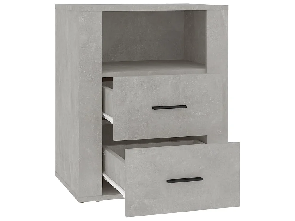 Nachttisch Betongrau Nachtschrank 50x36x60 cm Holzwerkstoff -RN85821