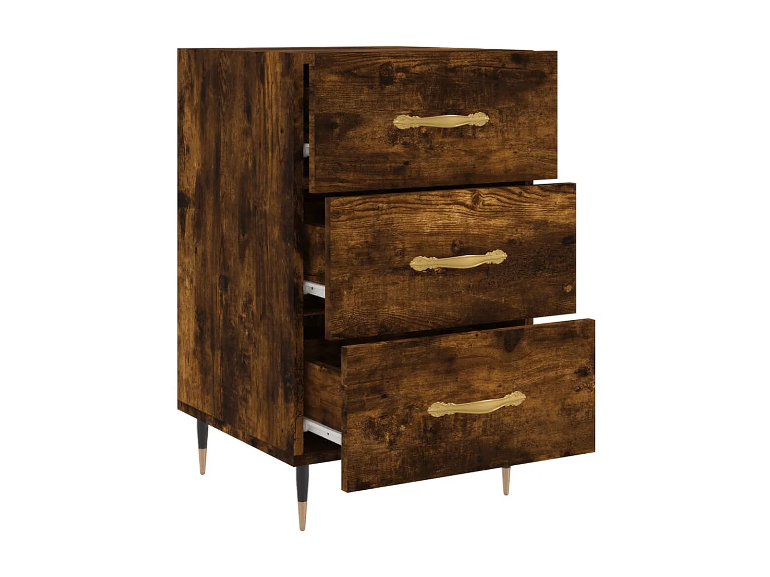 Nachttisch Nachtschrank Räuchereiche 40x40x66 cm Holzwerkstoff -RN78354