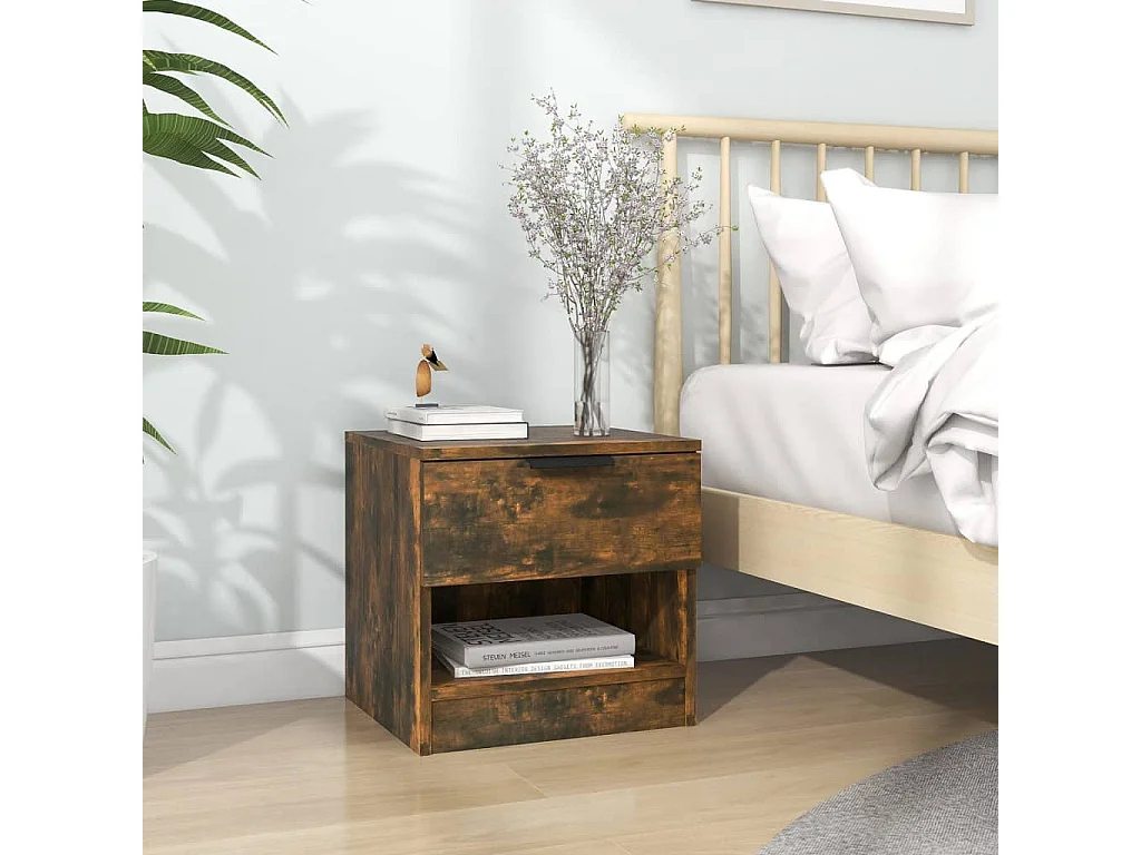 Nachttisch Nachtschrank Räuchereiche Holzwerkstoff -RN46833