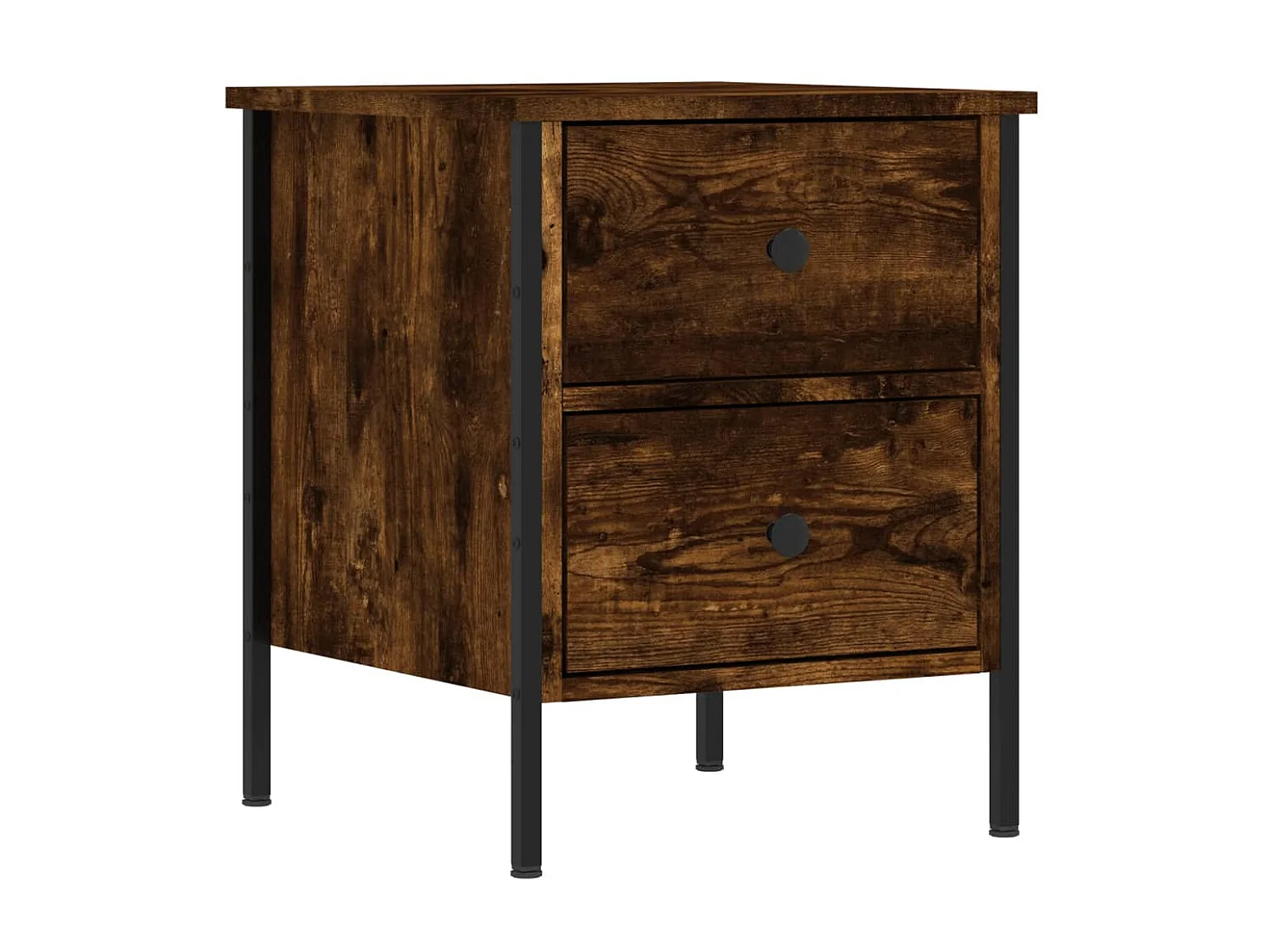 2er-Set Nachttische Nachtschrank Räuchereiche 40x42x50 cm Holzwerkstoff -RN19439