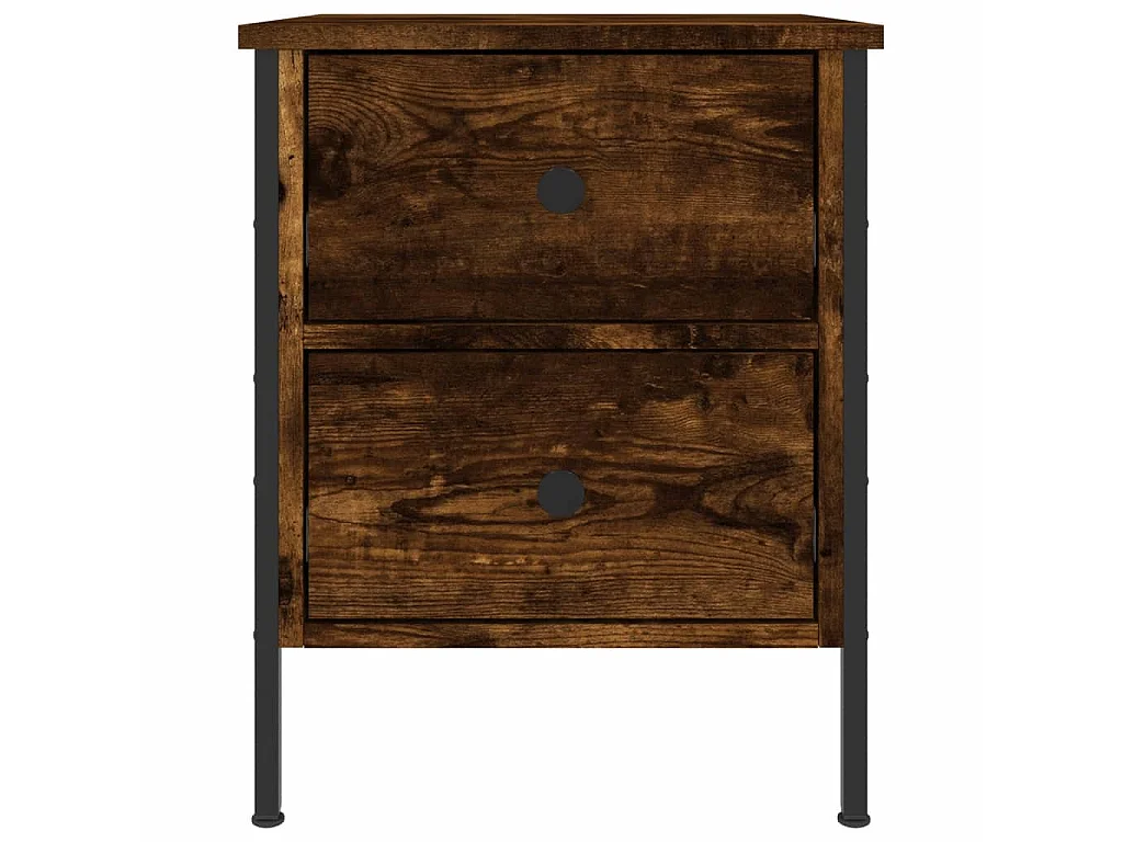 2er-Set Nachttische Nachtschrank Räuchereiche 40x42x50 cm Holzwerkstoff -RN19439