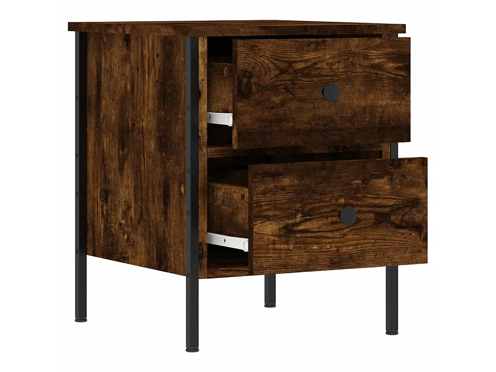 2er-Set Nachttische Nachtschrank Räuchereiche 40x42x50 cm Holzwerkstoff -RN19439