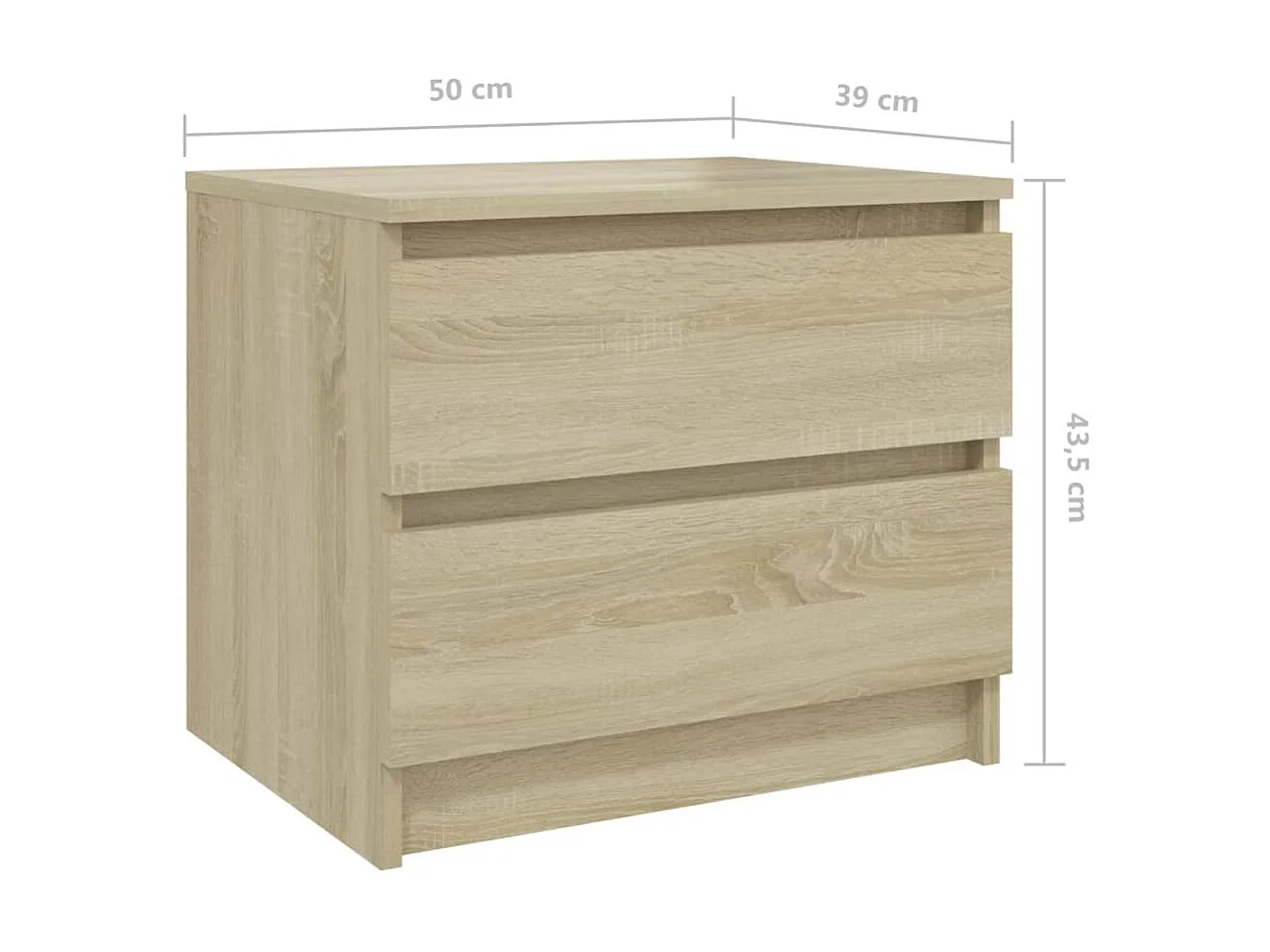 Nachttisch Nachtschrank Sonoma-Eiche 50x39x43,5 cm Holzwerkstoff -RN88636