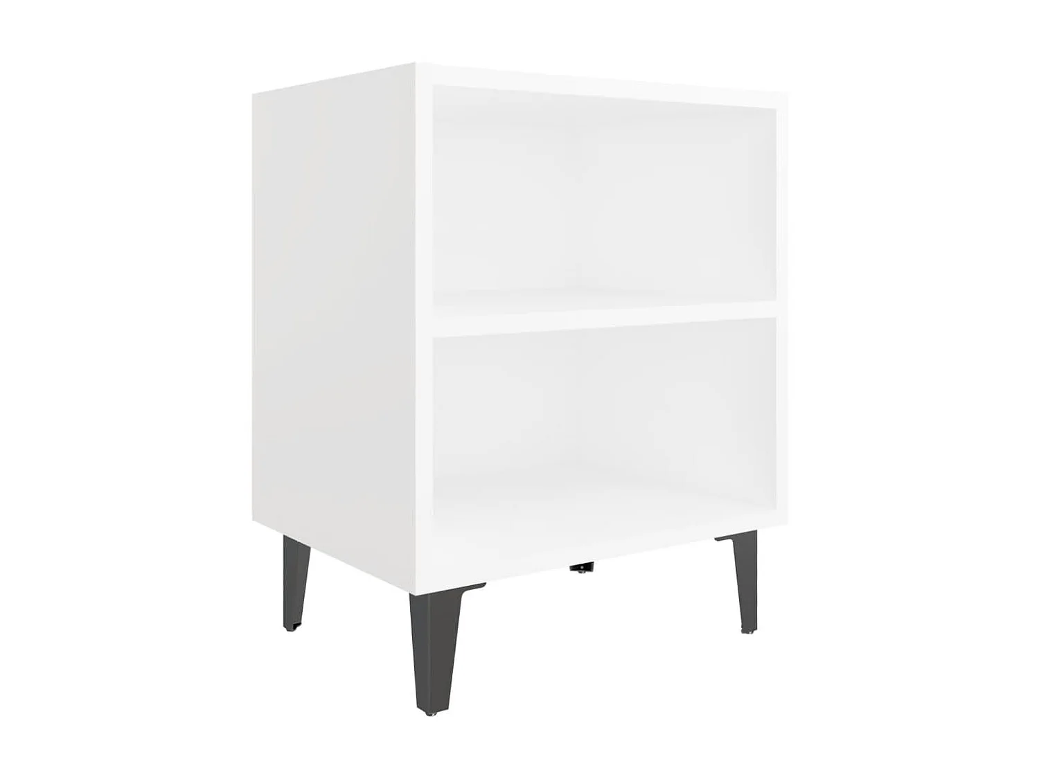 Nachttisch Nachtschrank mit Metallbeinen Weiß 40x30x50 cm -RN67634