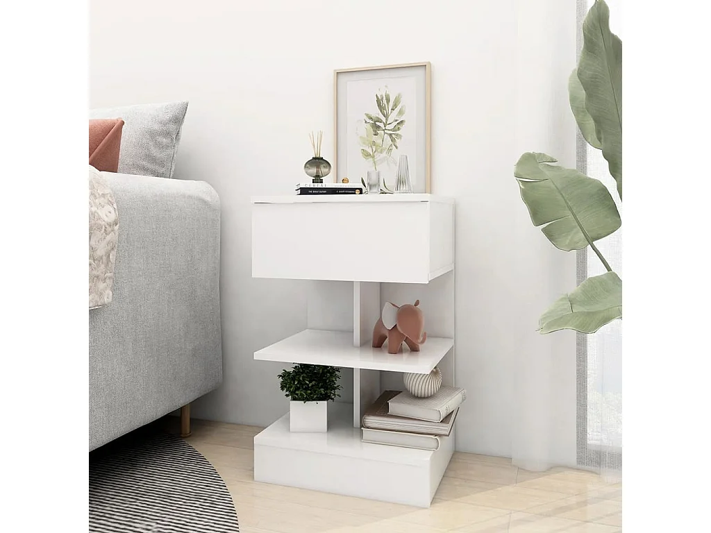 2er-Set Nachttische Nachtschrank Weiß 40x35x65 cm Holzwerkstoff -RN99992