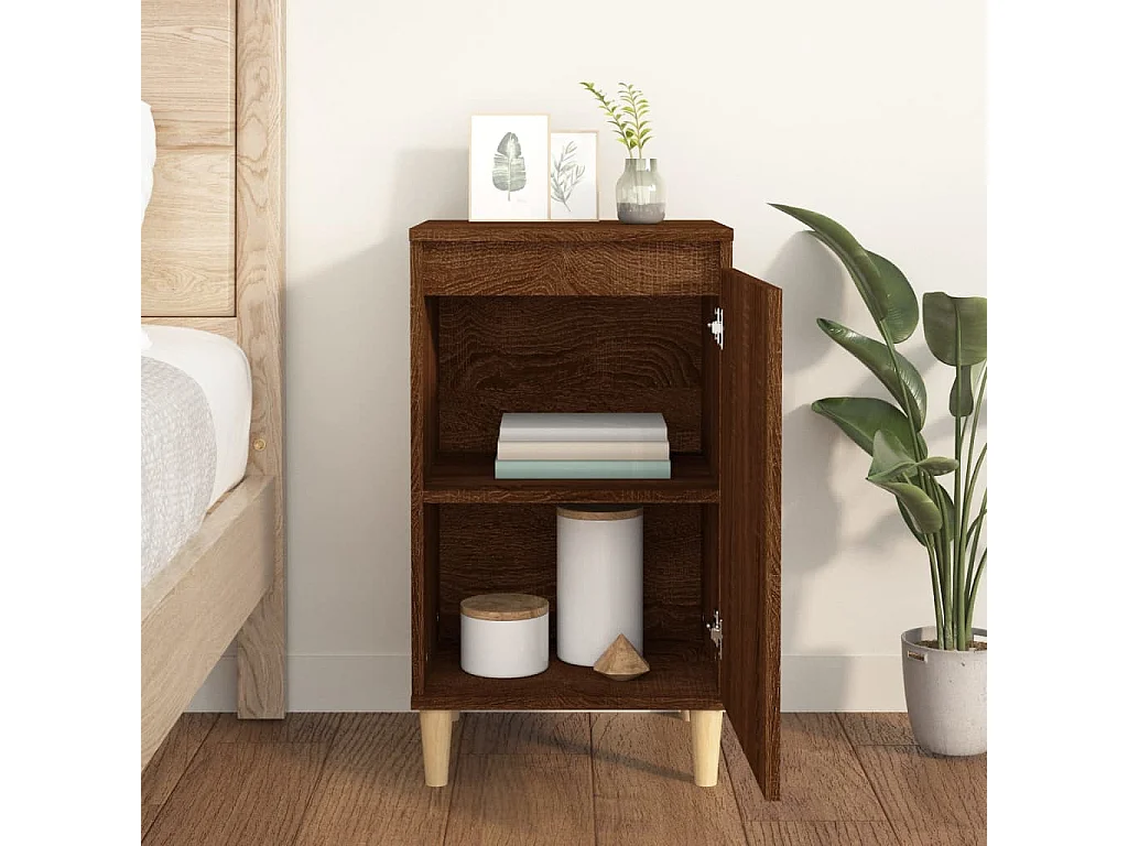 Nachttisch Nachtschrank Braun Eichen-Optik 40x35x70 cm Holzwerkstoff -RN37654