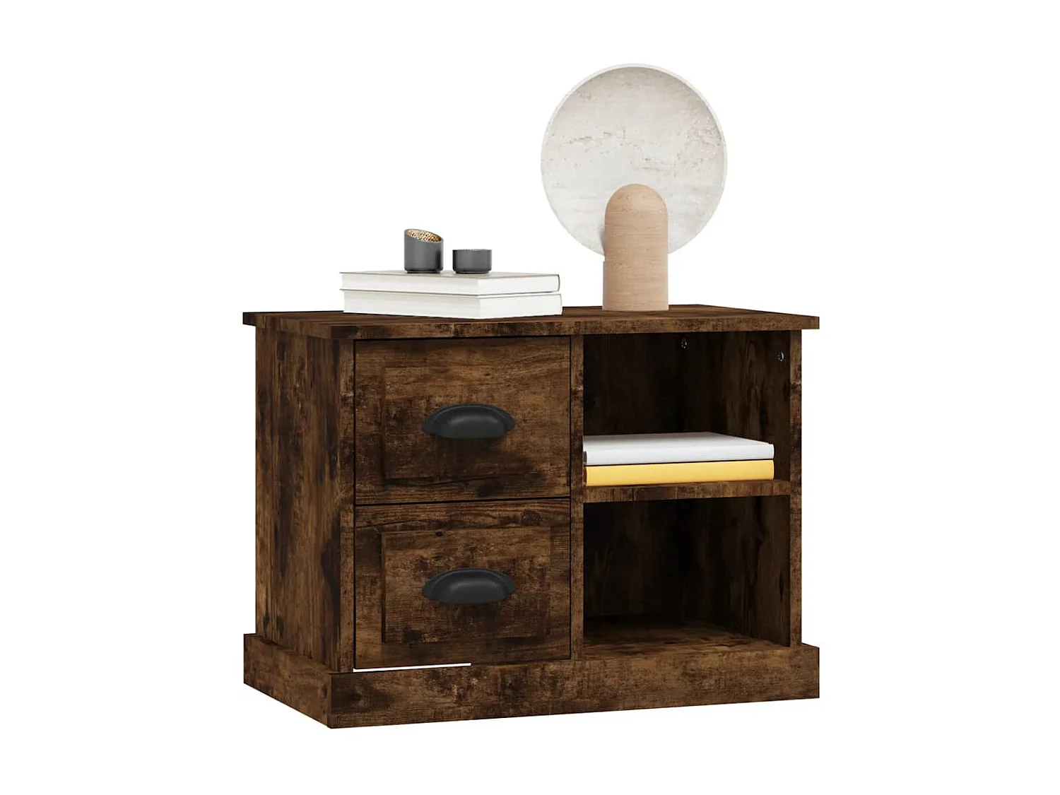 Nachttisch Nachtschrank Räuchereiche 60x35,5x45 cm -RN23601