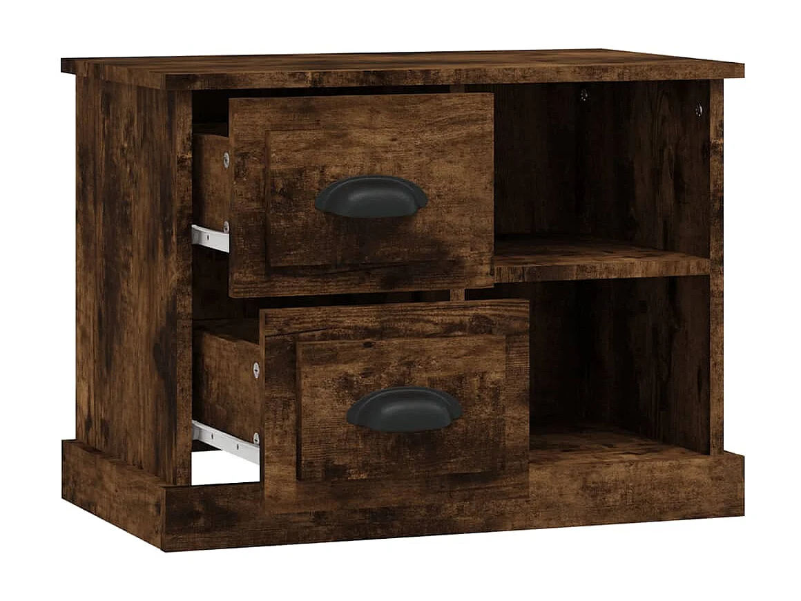 Nachttisch Nachtschrank Räuchereiche 60x35,5x45 cm -RN23601